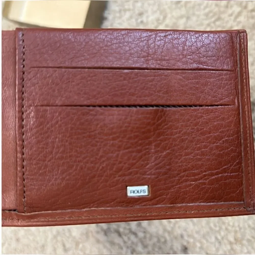 ROLFS Cowhide Leather Wallet From Montgomery Ward Dept Store 70's Vintage New